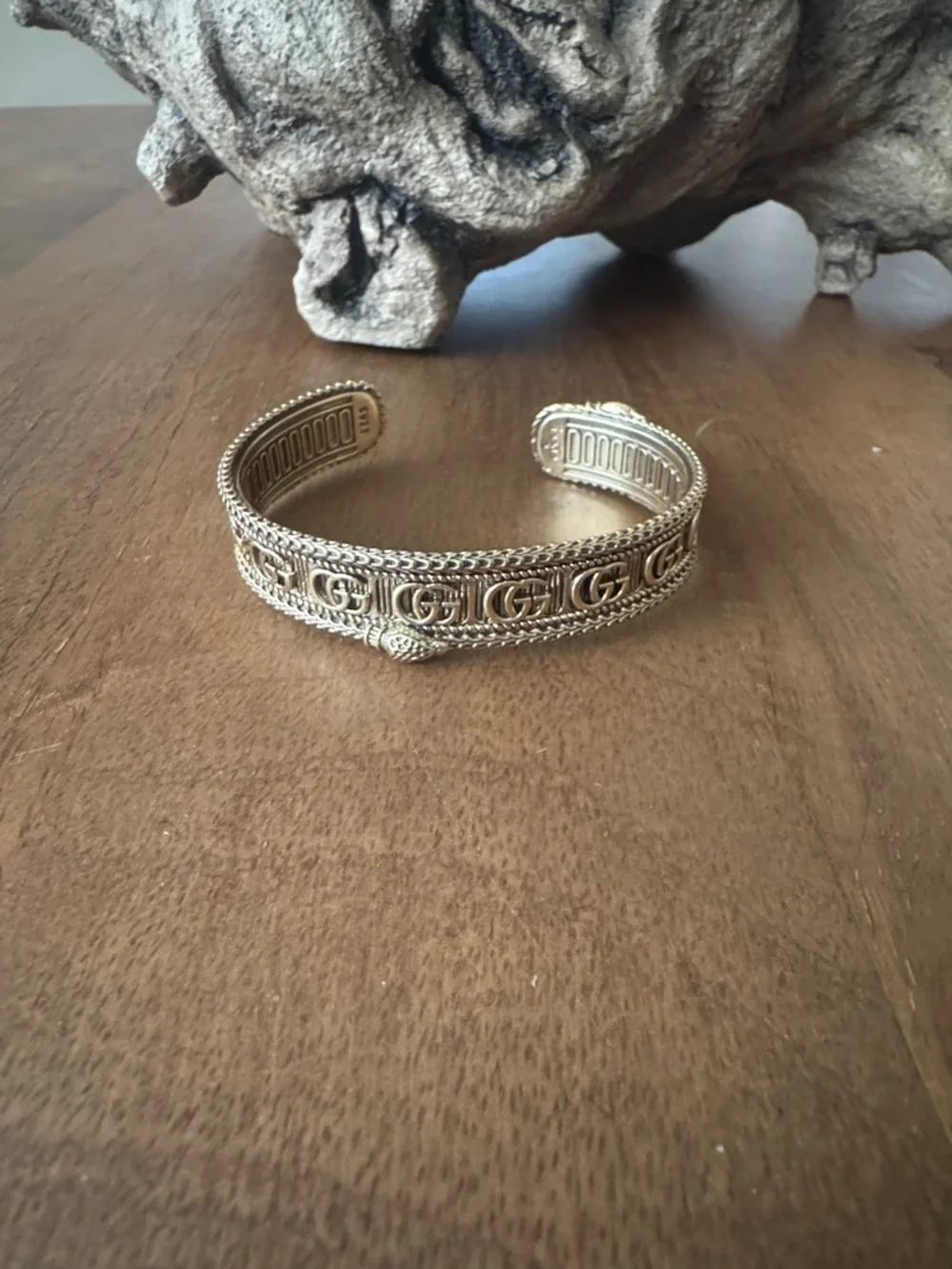 Gucci Gold-Tone Braided Filigree Cuff Bracelet - Picture 2 of 11